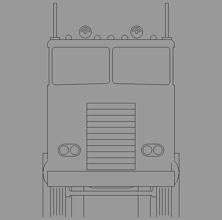 Bloque Autocad Vista de Cab. Camión B Bibliot. 2D-3D en Alzado